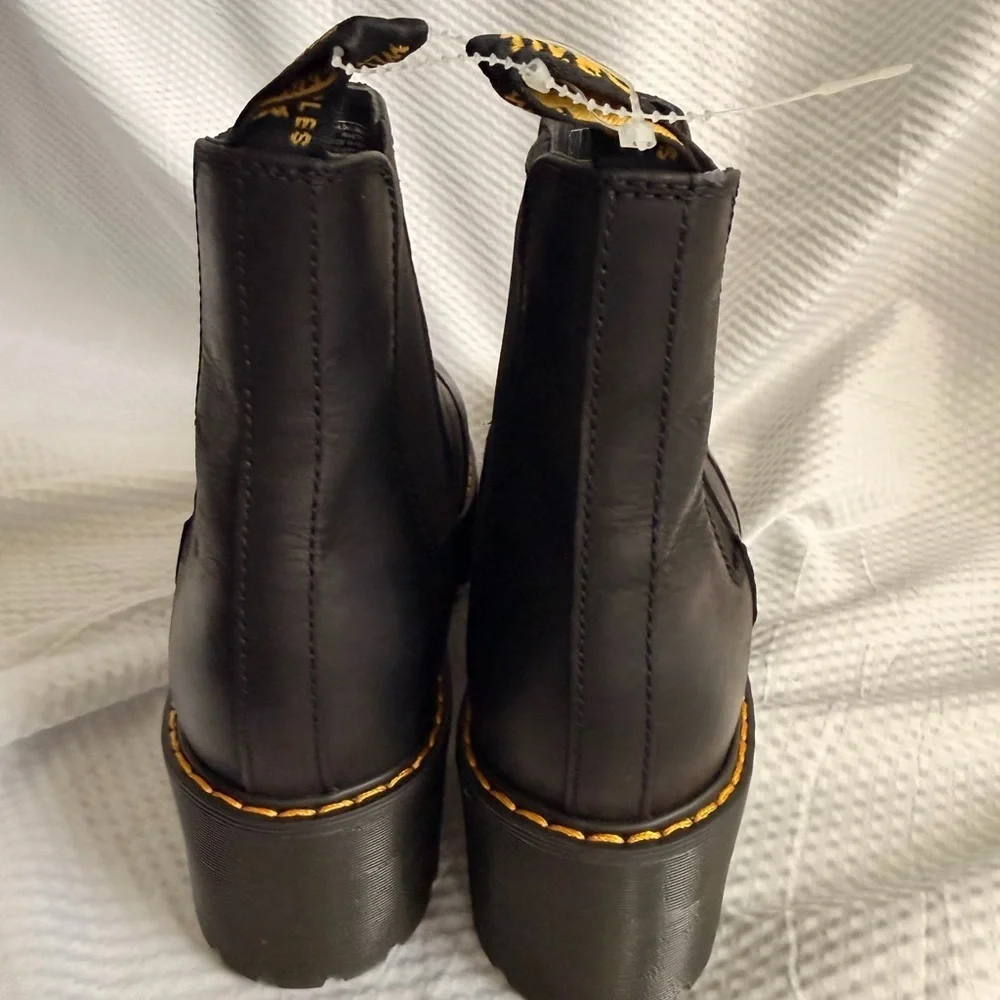 Dr. Martens Black Leather Chelsea Boots Platform Size 11 Womens NWOB